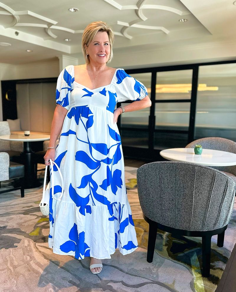 Flowy Midi Dress with Flat Sandals