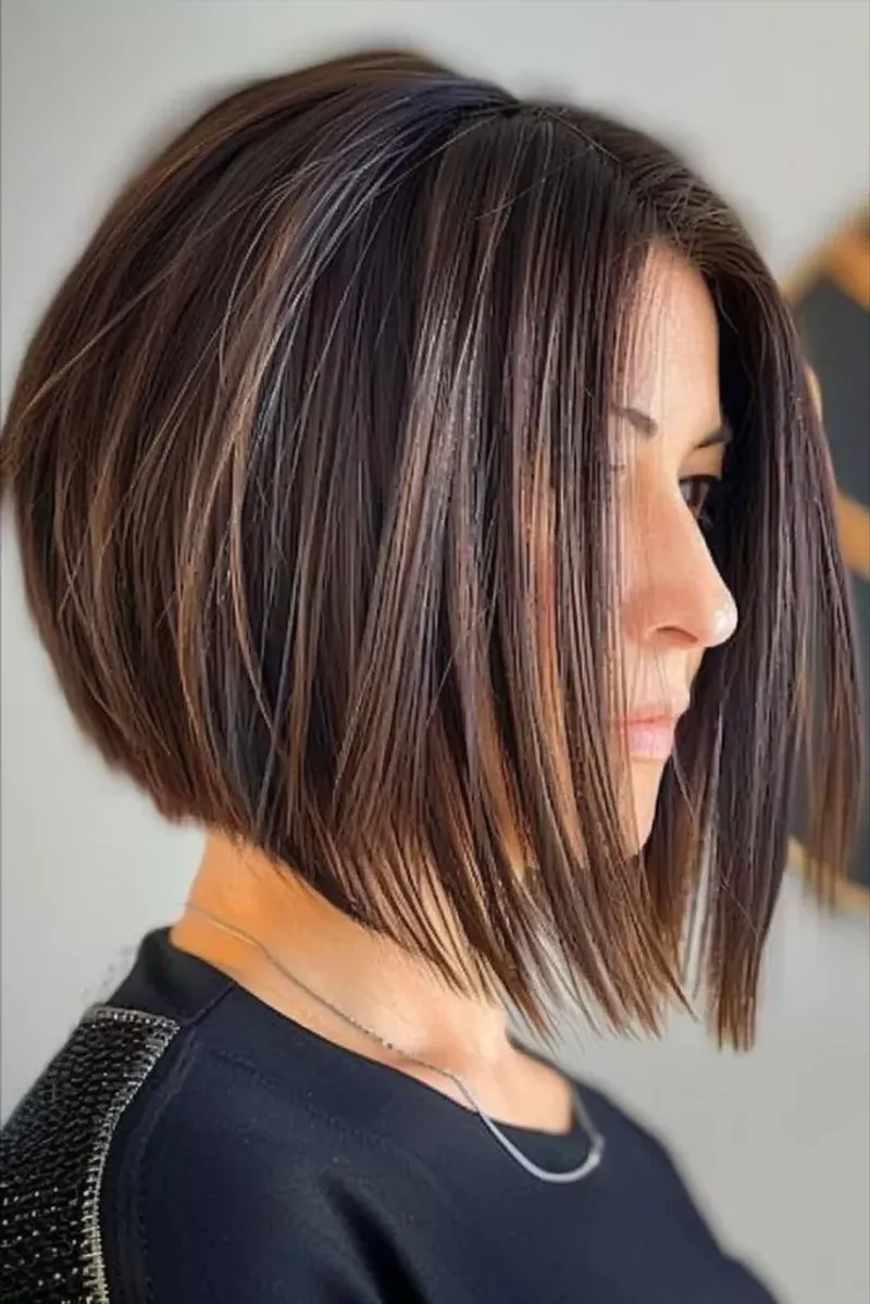 Angled Bob with Undercut Layers
