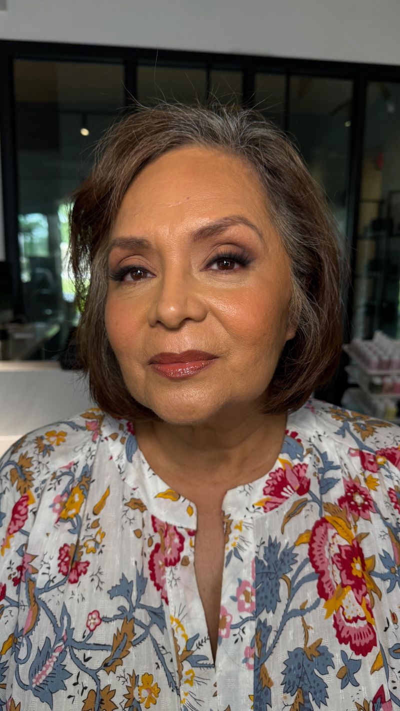 Satin Finish Base with Brown Mascara