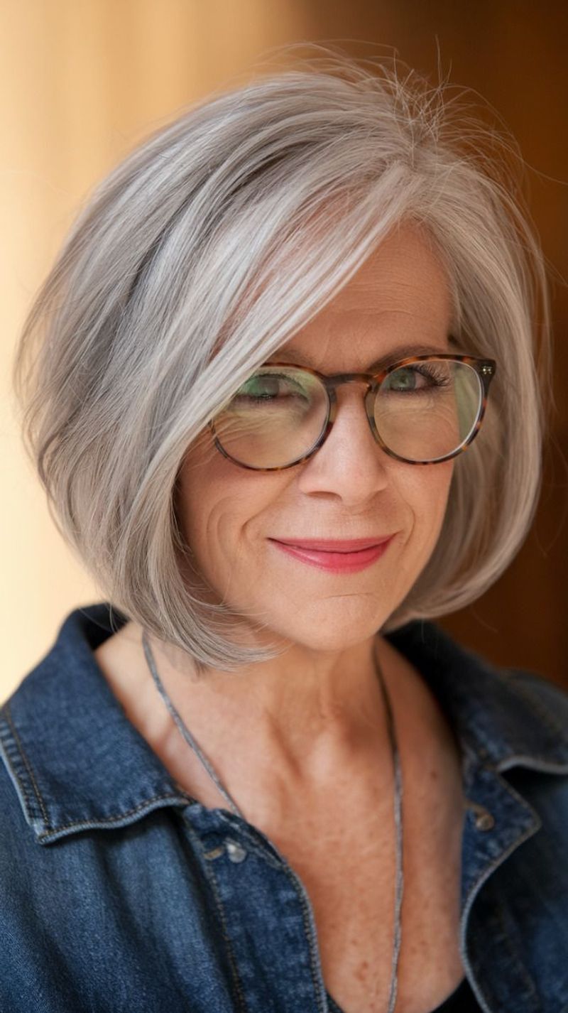 Wavy Bob with Side-Swept Bangs