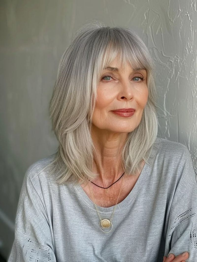 Textured Crop with Side-Swept Fringe