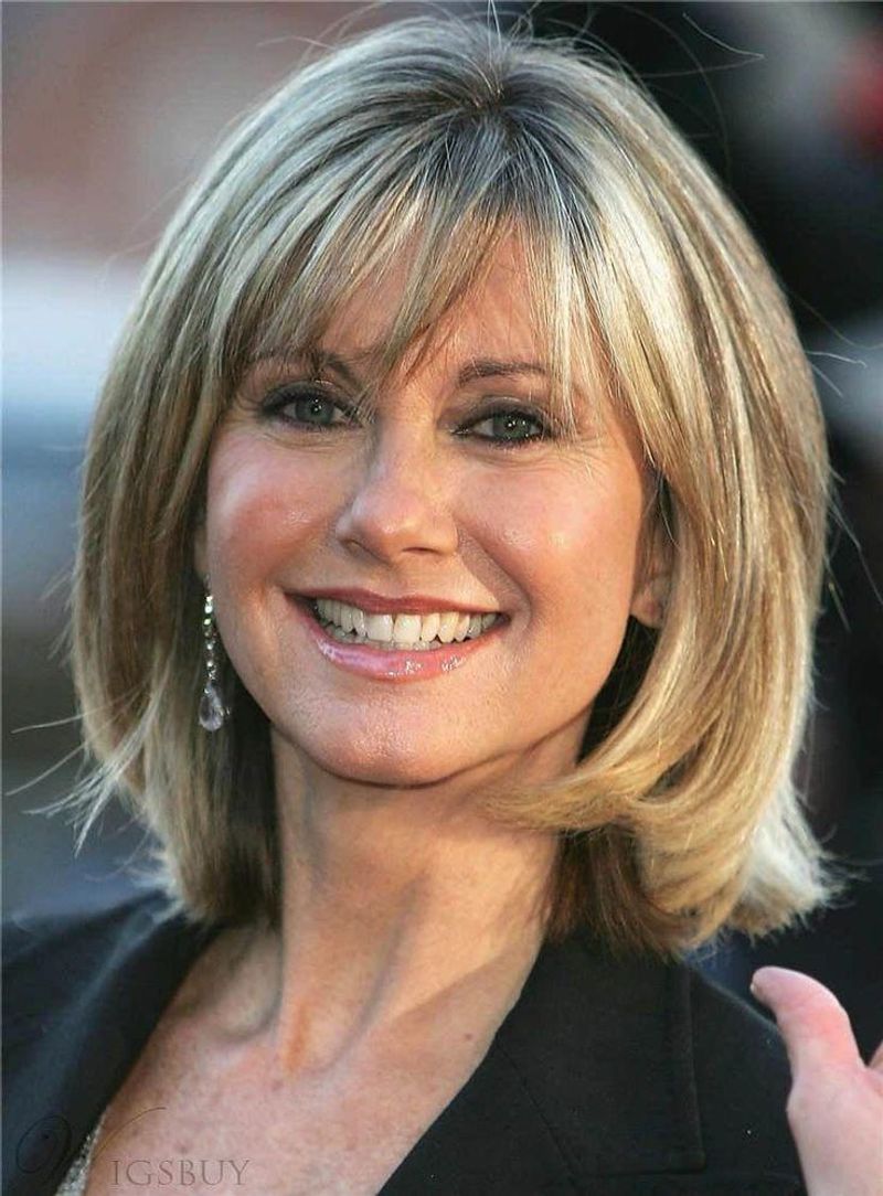 Layered Lob with Side-Swept Bangs