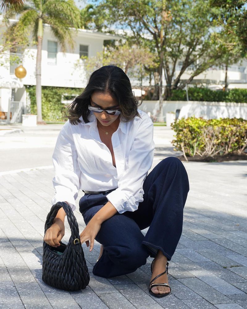 Crisp White Shirt with Black Trousers