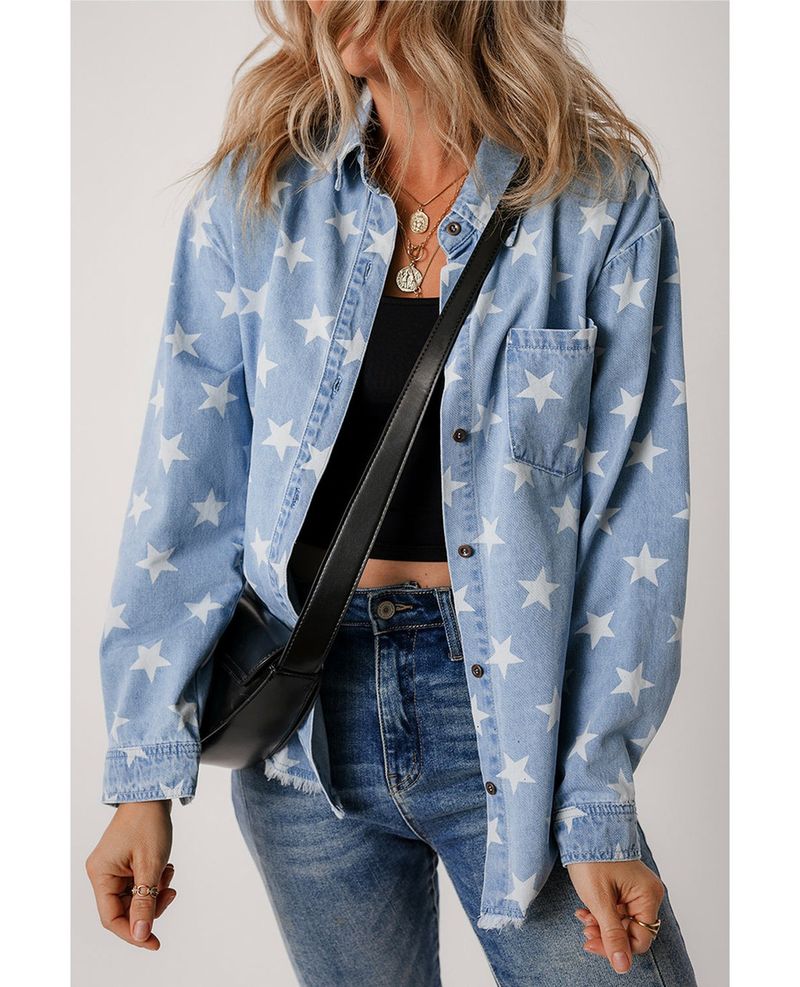 Patchwork Denim Jacket & Raw-Hem Jeans