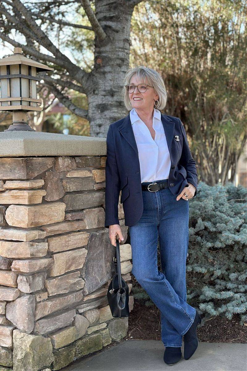 Button-Down Shirt + Straight-Leg Jeans + Loafers