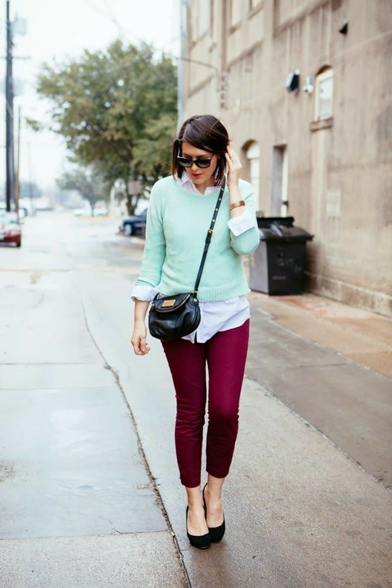 Mint Green and Burgundy