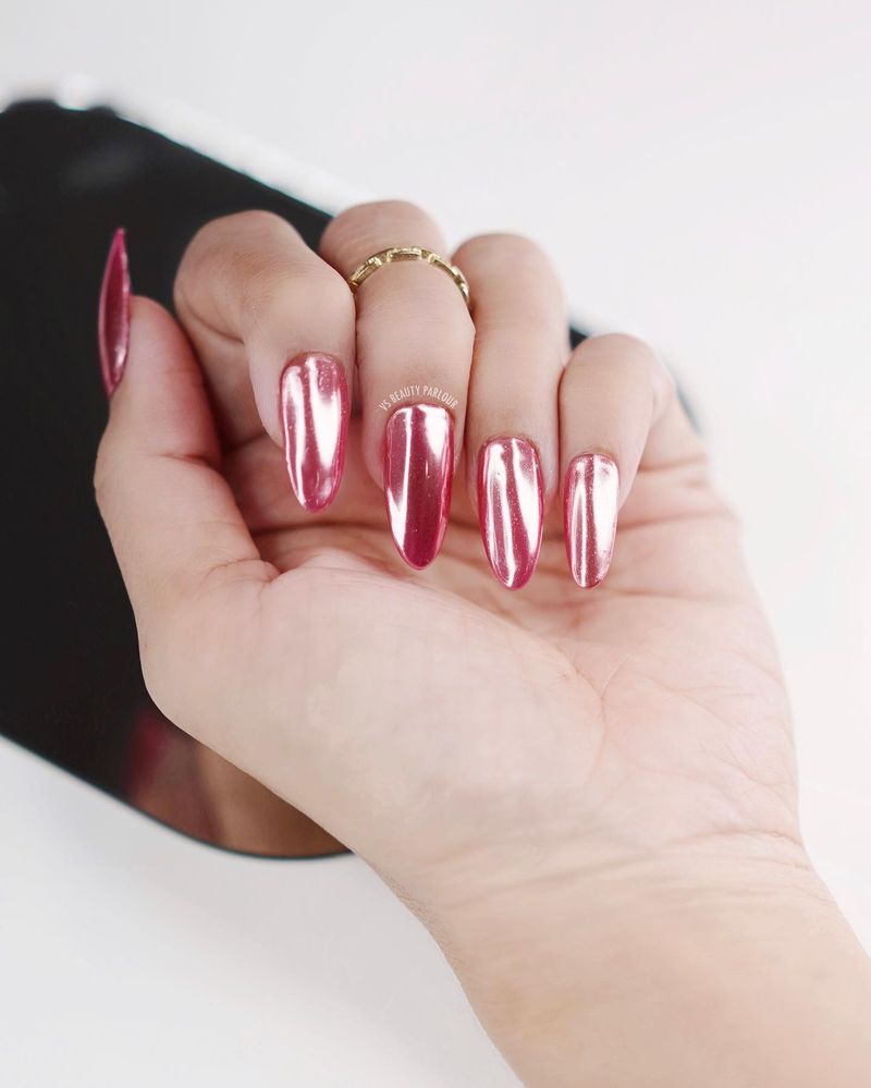 Pink Chrome Mirror Finish