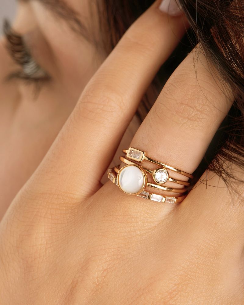 Stacked Pearl Rings