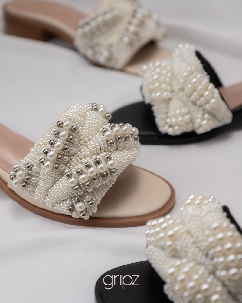 Pearl-Accented Footwear