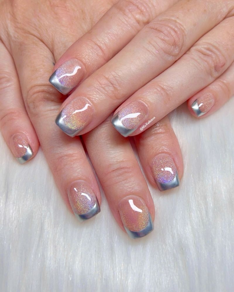 Silver Chrome French Tips