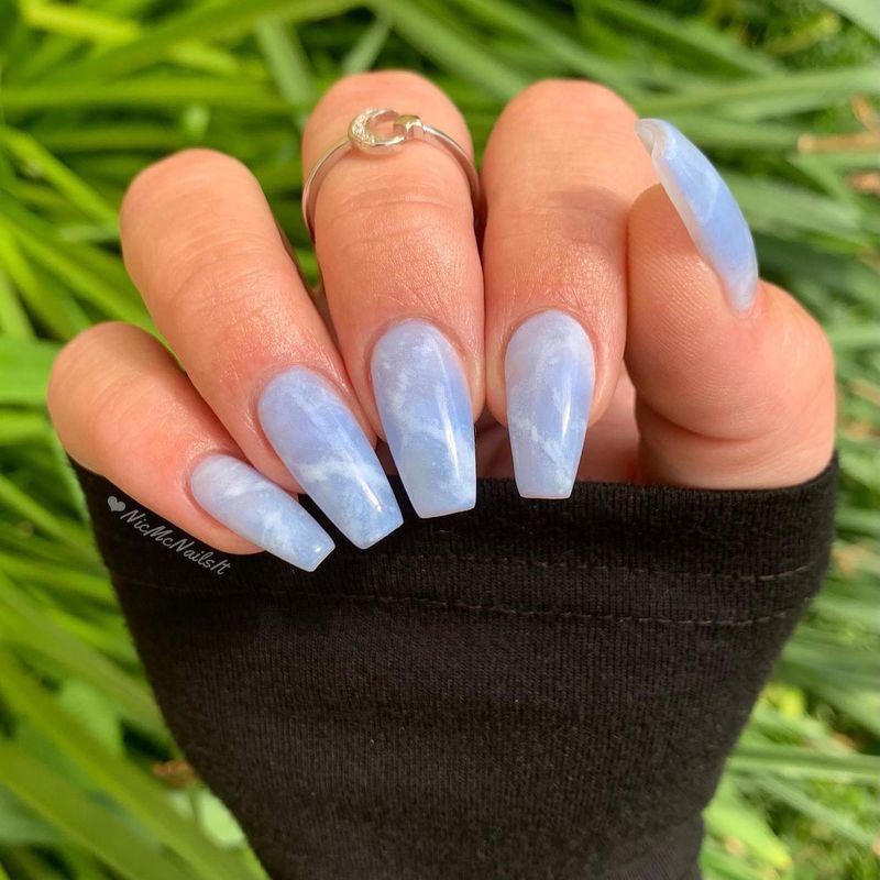 Aqua Blue Transparent Tips