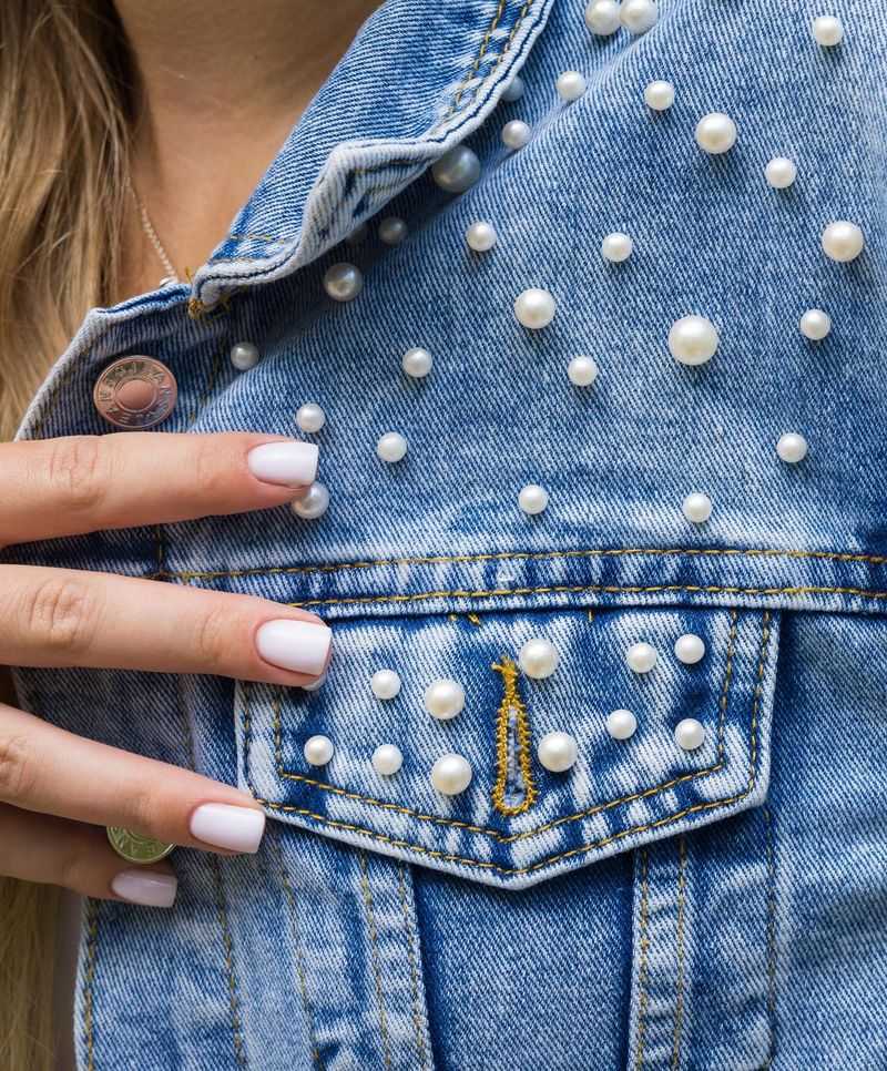 Pearl Details on Denim