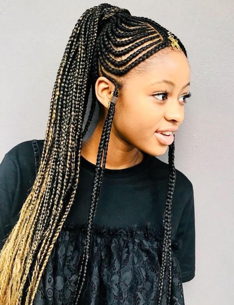 Side-Swept Cornrows