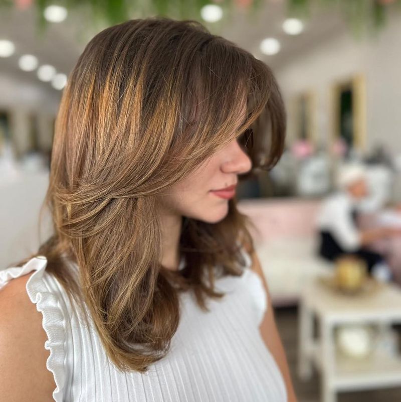 Mid-Length with Curtain Bangs