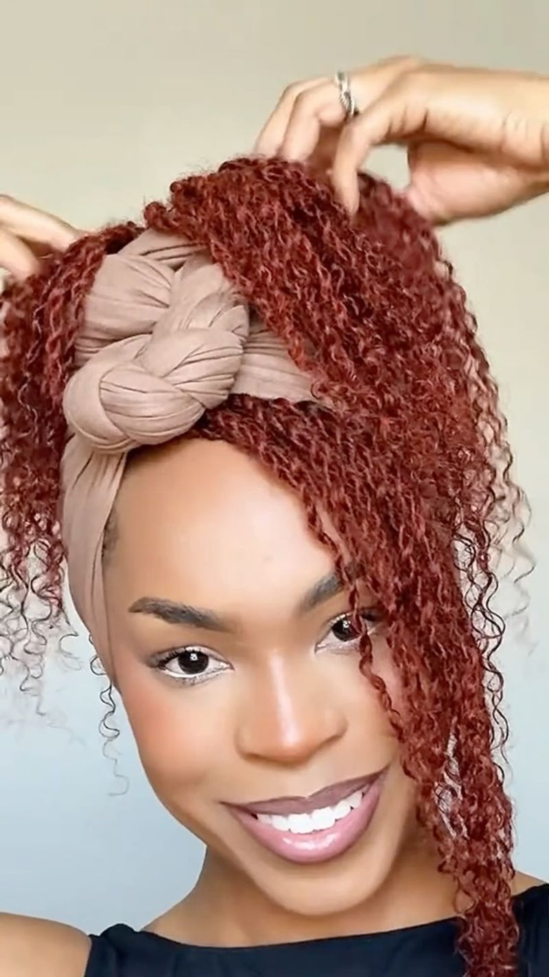 Wrapped Updo With Scarf