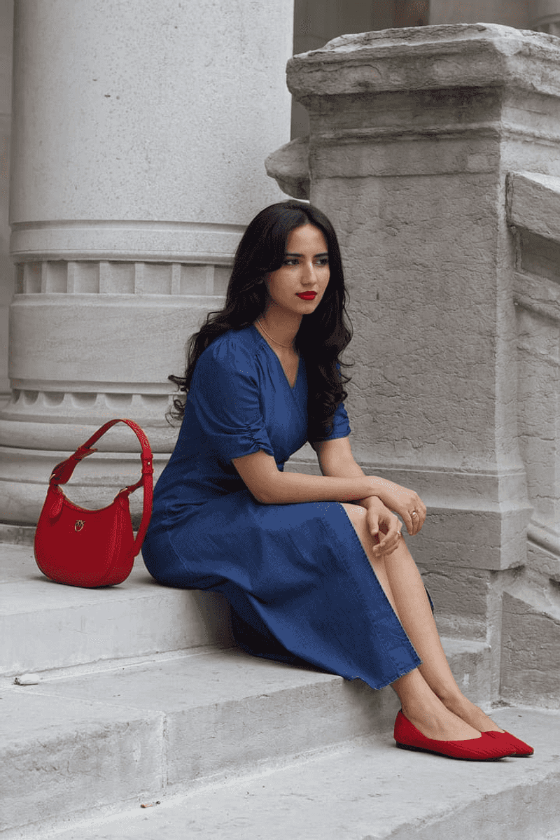 A-line Dress + Coral Lip