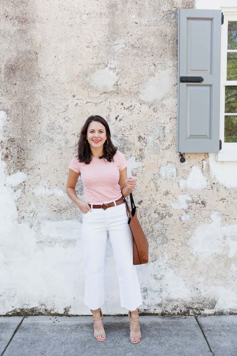 High-Rise White Culottes