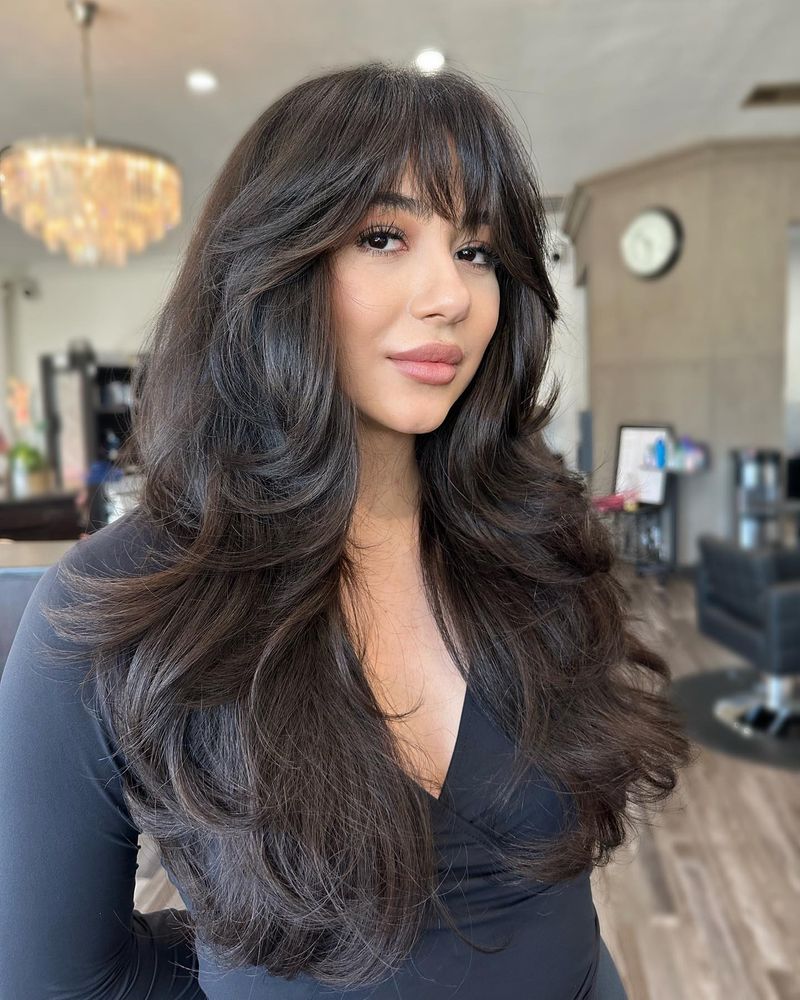 Wispy Bangs With Mid-Length Cut