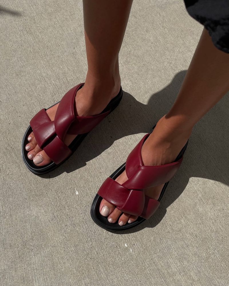Square-Toe Sandals Add Architectural Interest
