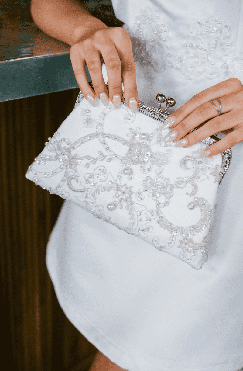 Lace Pumps with Beaded Minaudière