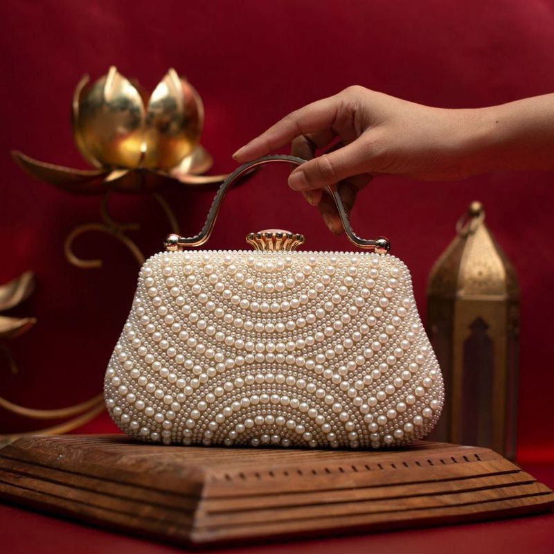 Pearl-Embellished Clutch