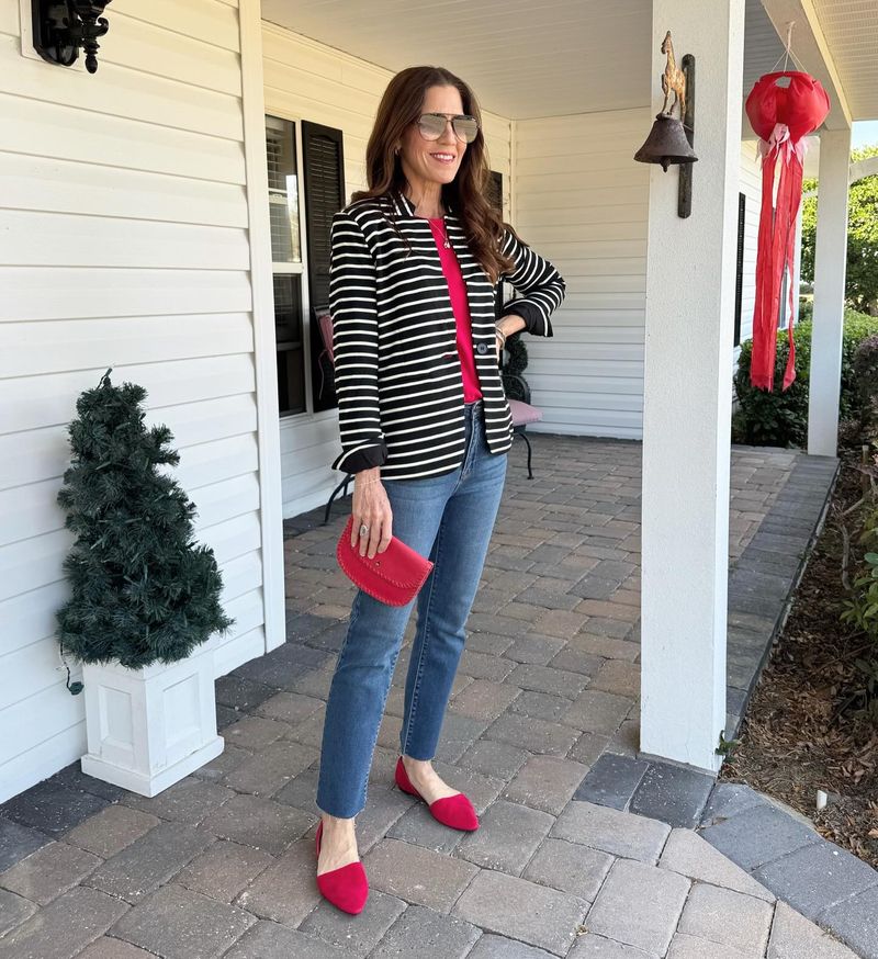 Striped Tee & Blazer