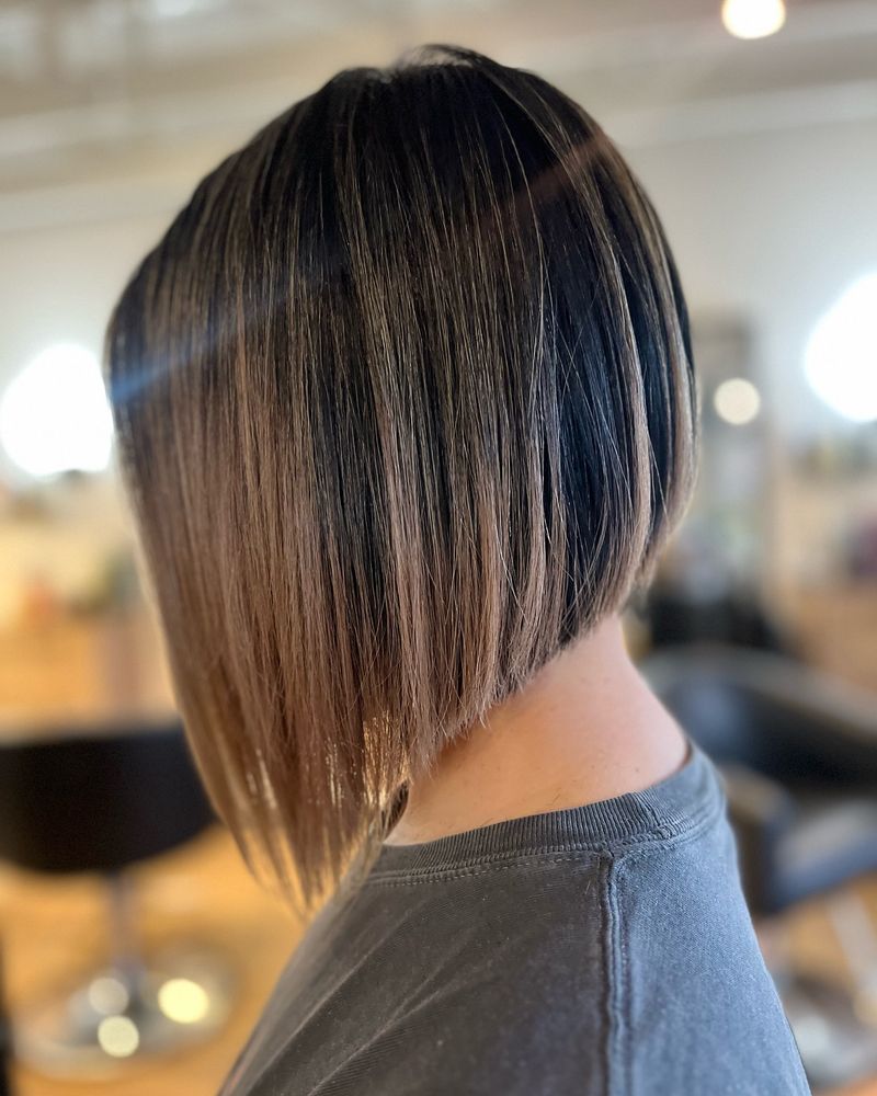 Asymmetrical Bob With Highlights