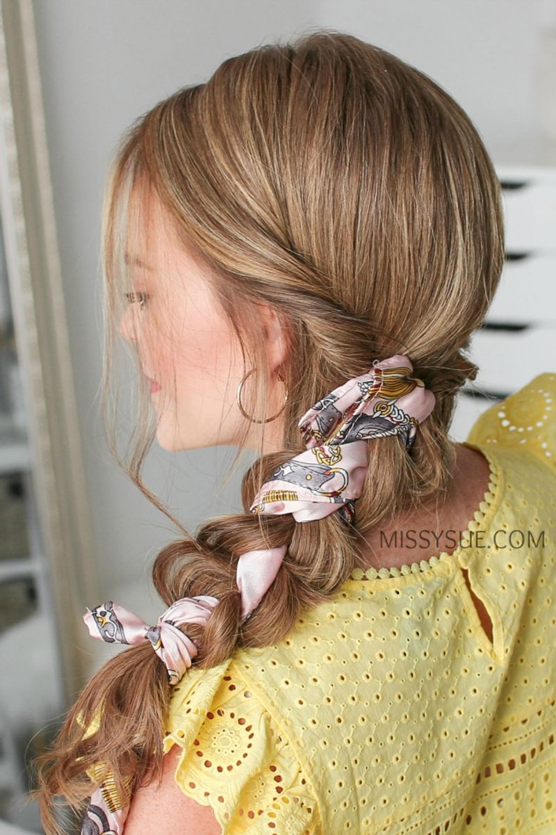 Dramatic Side Braid with Scarf Tail