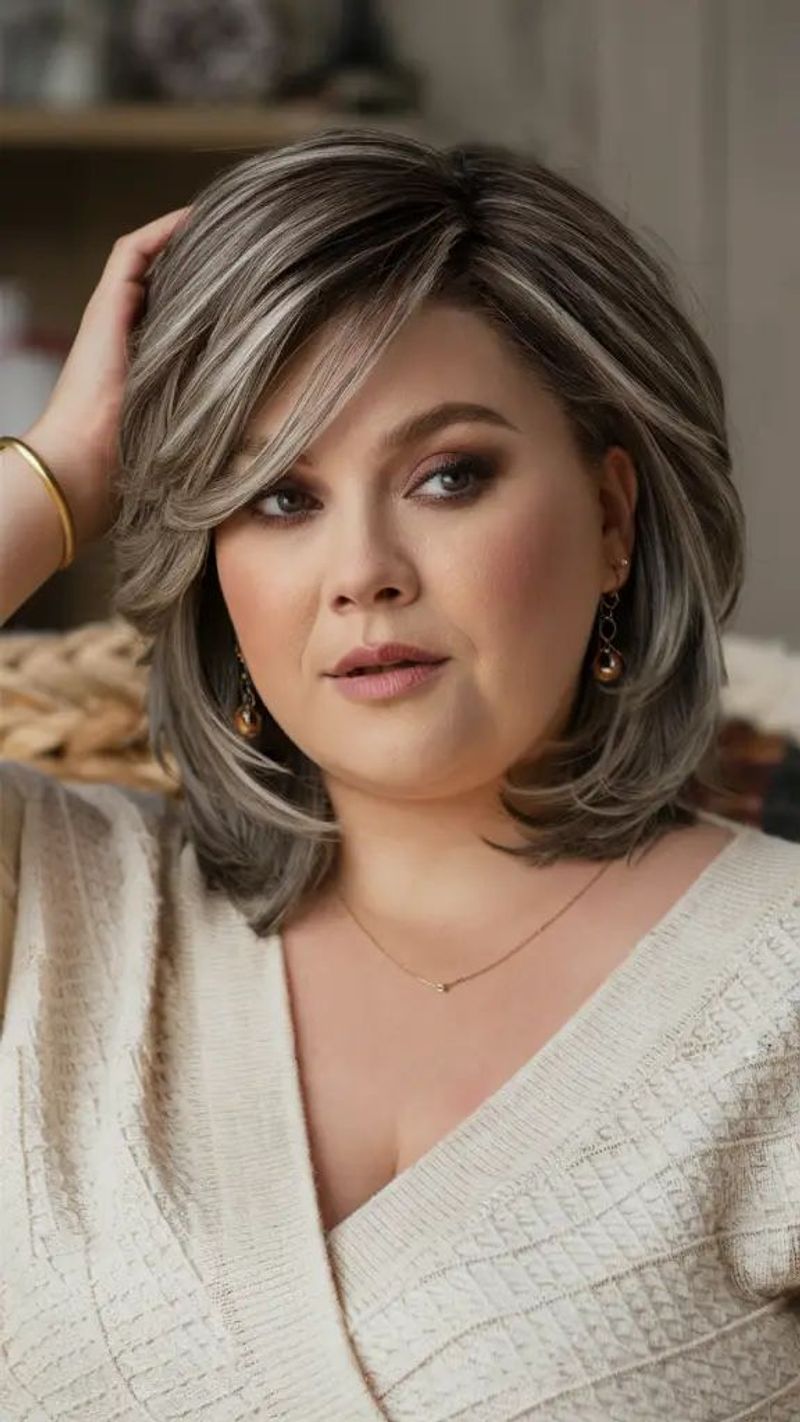 Curly Bob With Side Part