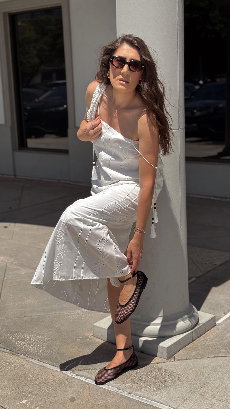 Breathable Eyelet Dress