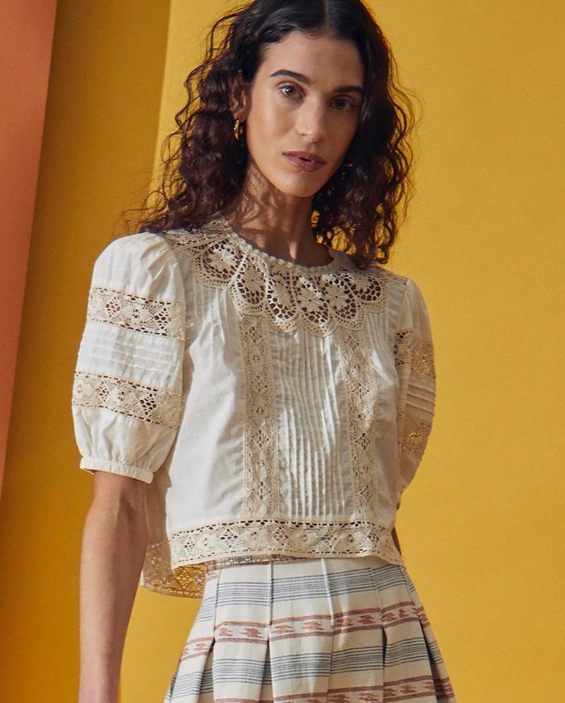 Lace-Inset Blouse