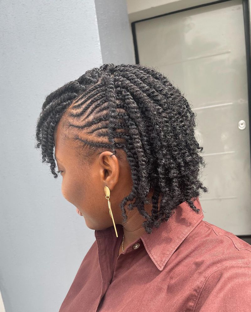 Cropped Curls with Side Designs
