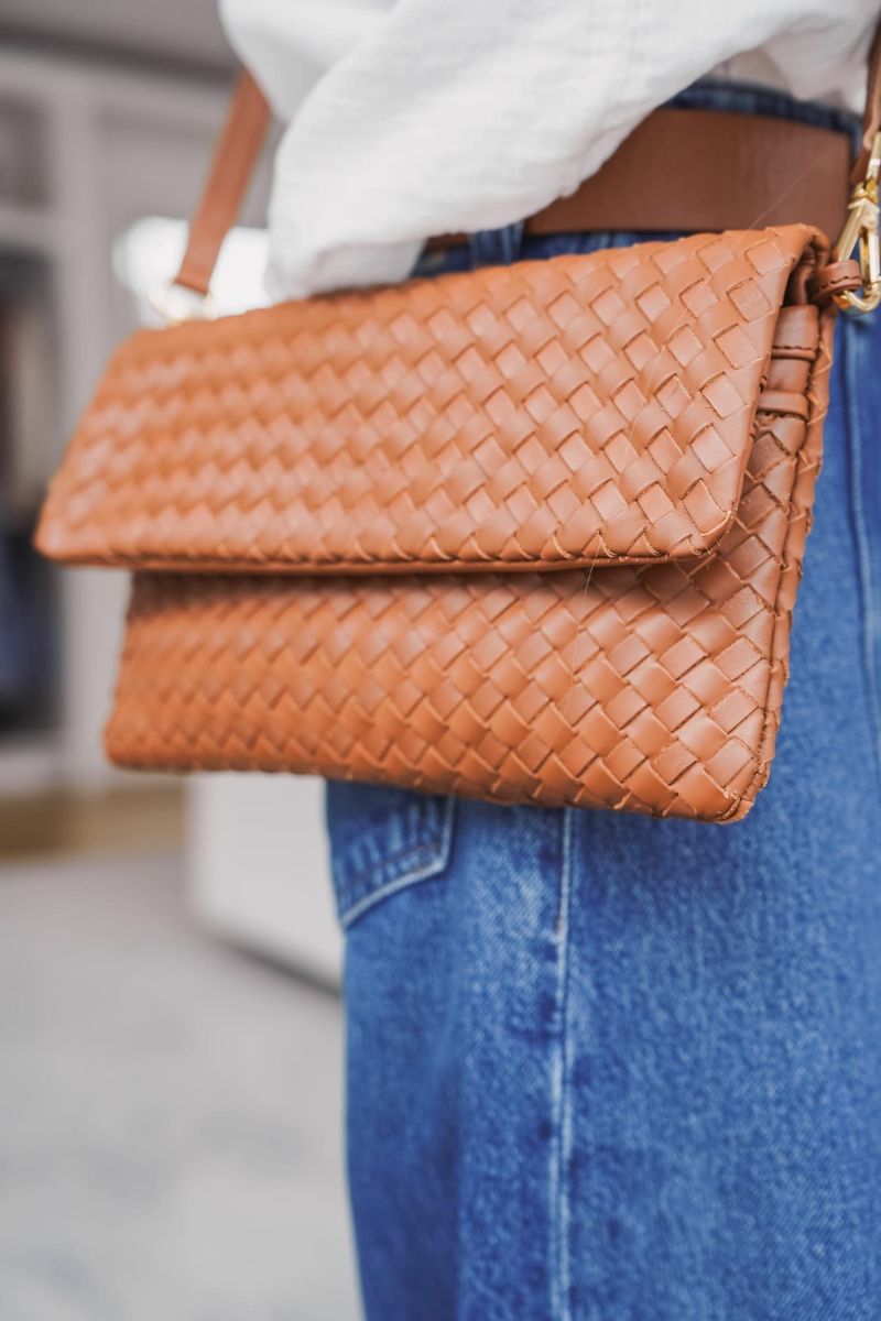 Quince Italian Leather Handwoven Satchel