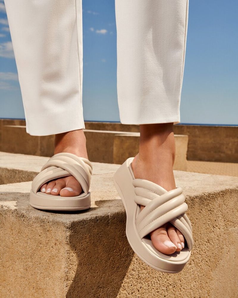 Padded Leather Slides Are Having A Moment