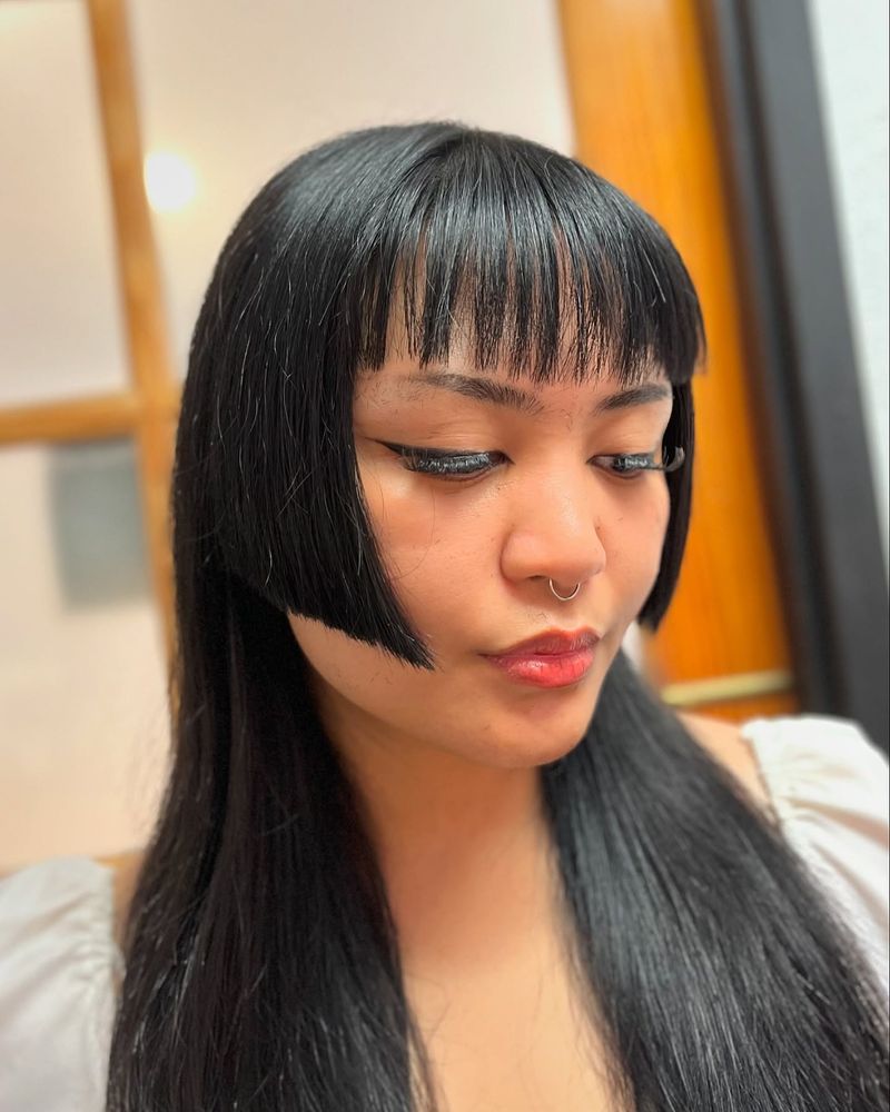 Blunt Bangs With Straight Cut
