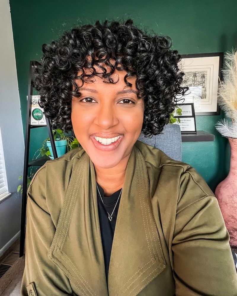 Curly Bob with Side Part