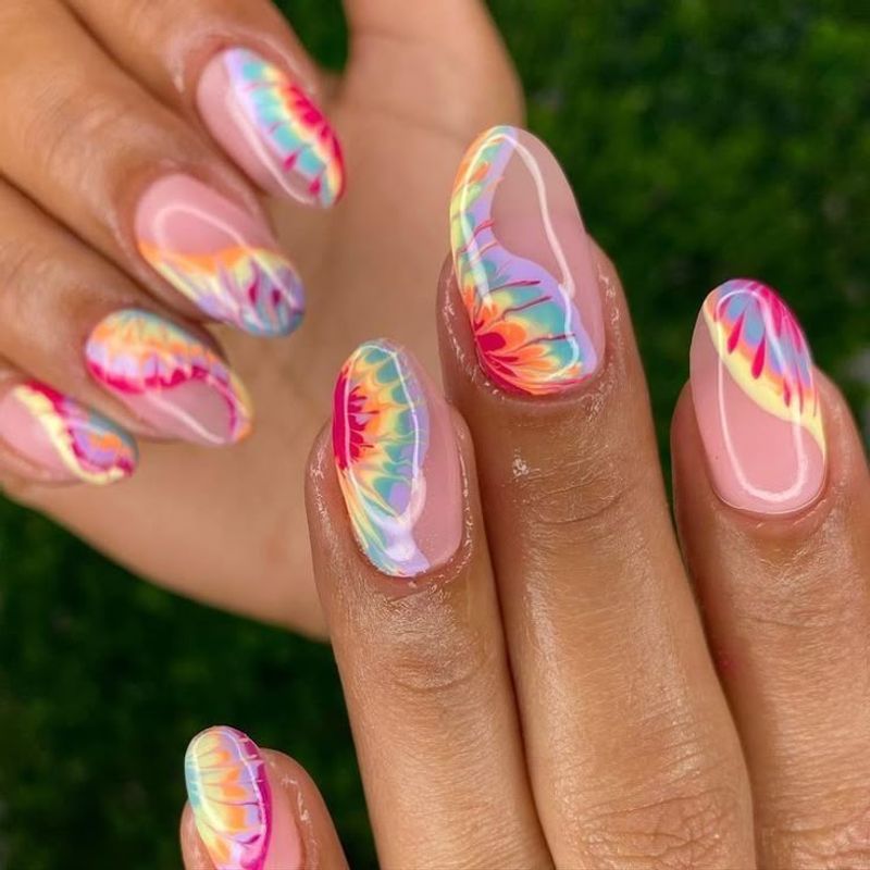 Tie-Dye Nail Design