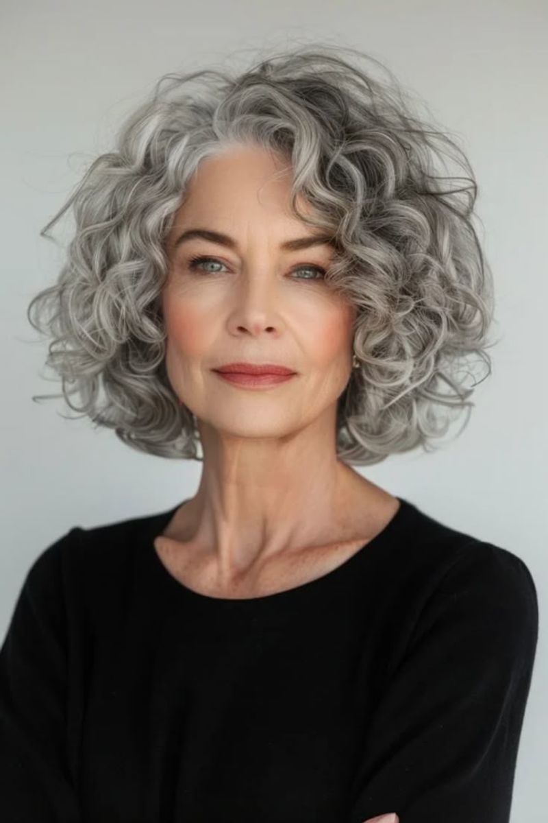 Chin-Length Curly Bob