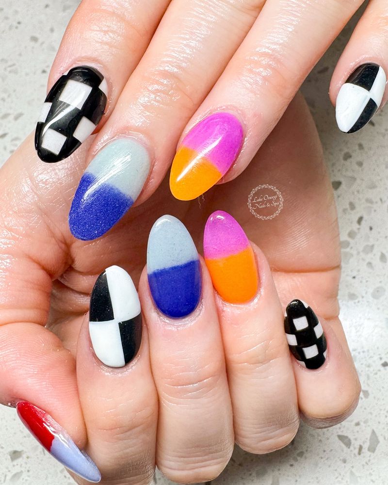 Pastel Checkerboard Nails