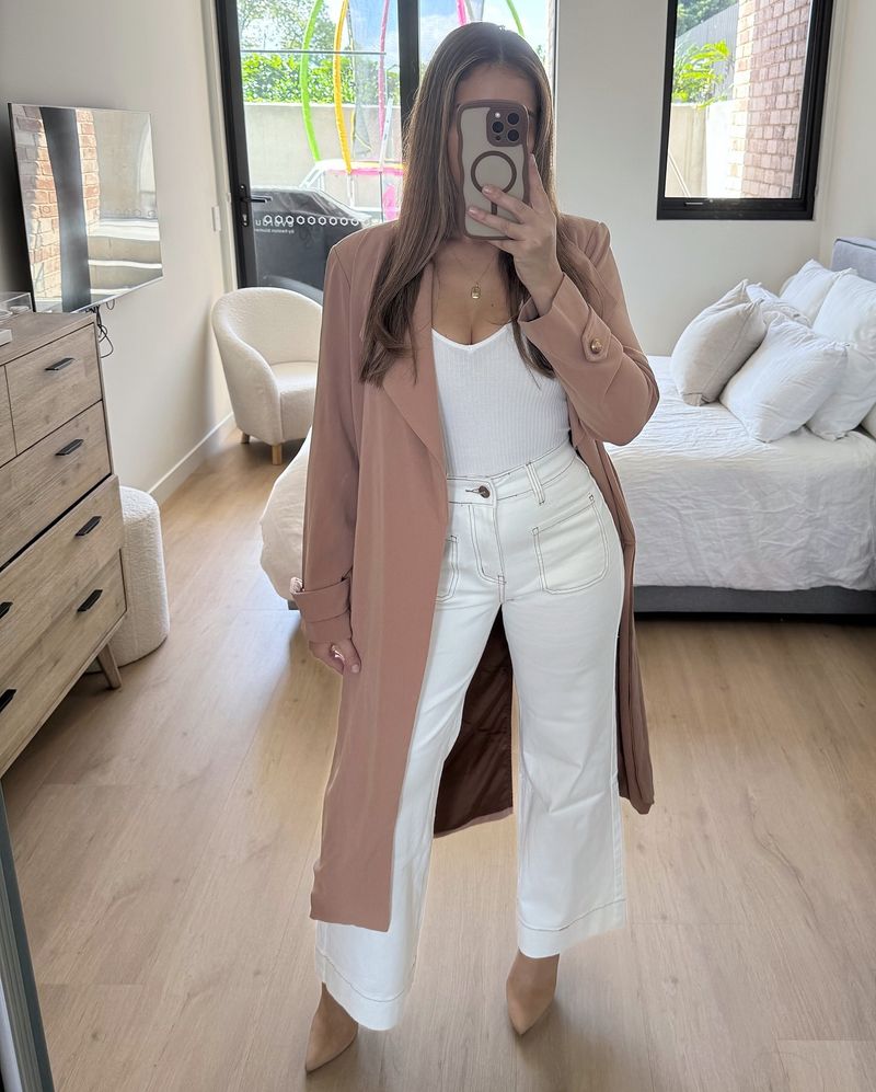 Tapered White Jeans
