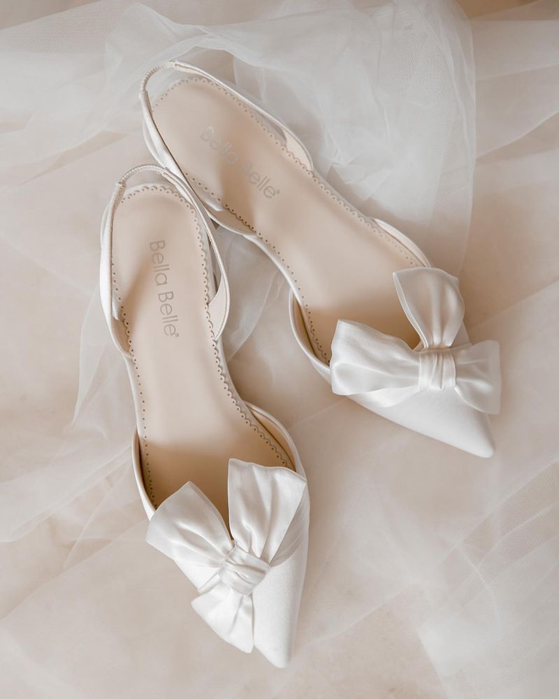 Bejeweled Sandals with Organza Bow Clutch
