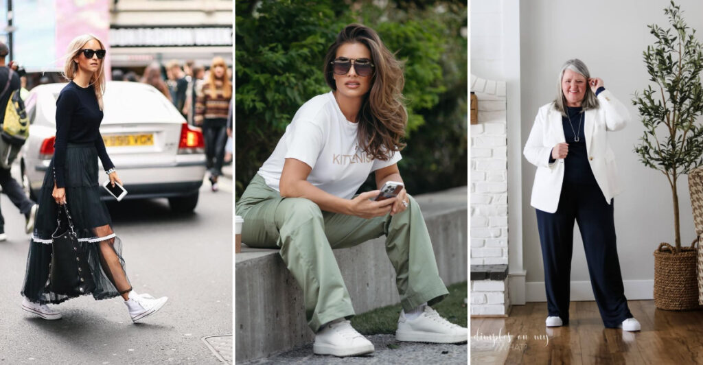 11 Chic Sneaker Outfits That Prove Women Over 40 Wear It Best