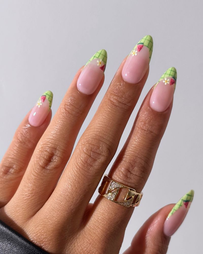 Classic Red and Green French Tips