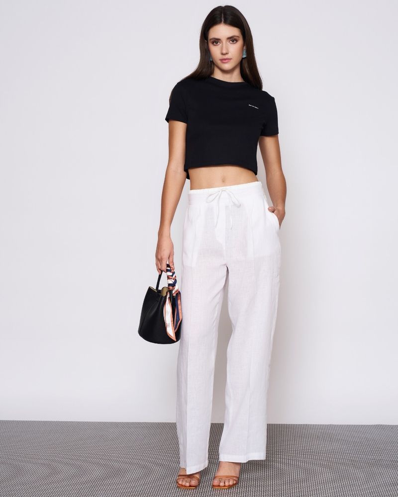 Linen Pants & Cropped Blouse Combo
