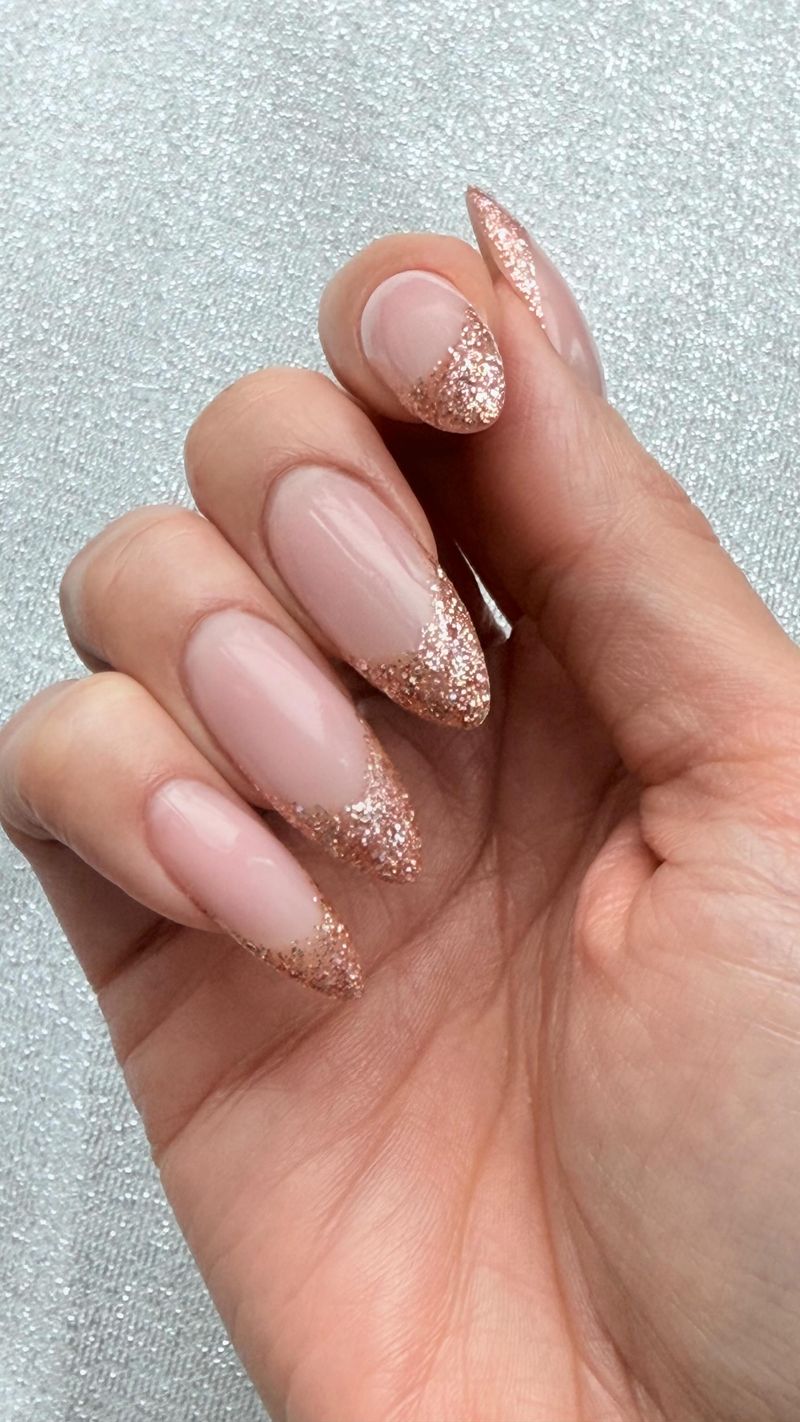 Rose Gold Glitter Tips