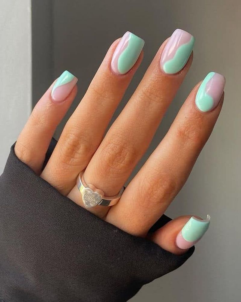 Mint Chrome Swirls