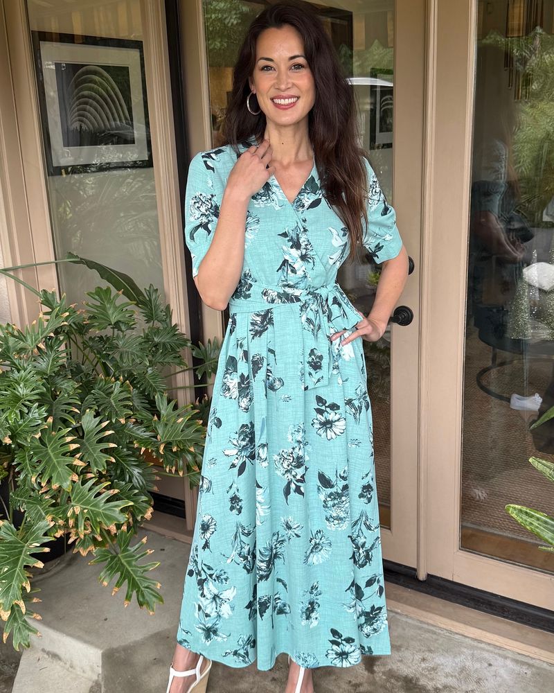 Printed Wrap Midi