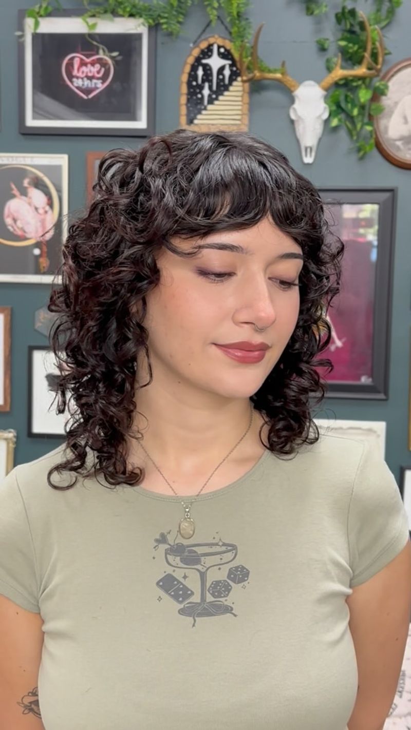 Curly Shag with Bangs
