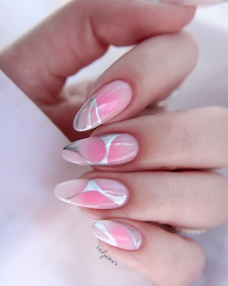 Blush Pink Geometric Chrome