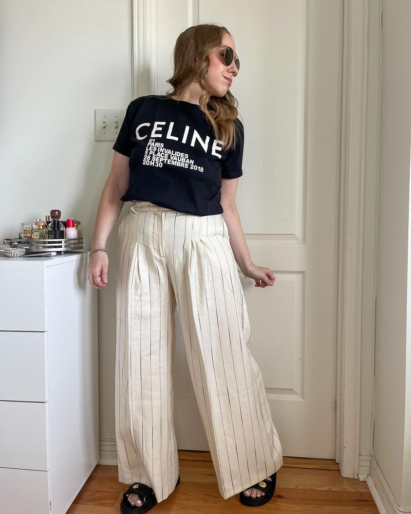 Graphic Tee with Flowy Palazzo Pants